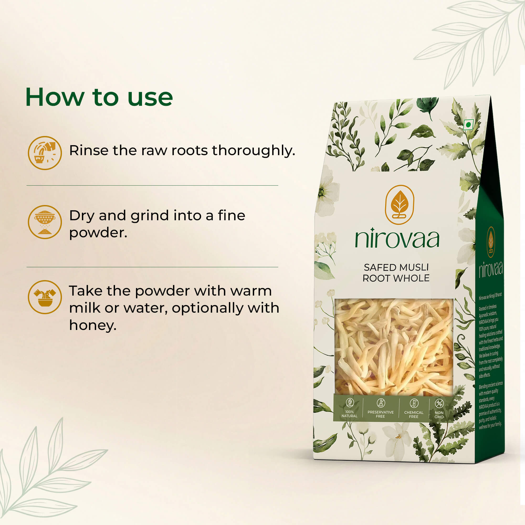 Safed Musli Root Whole